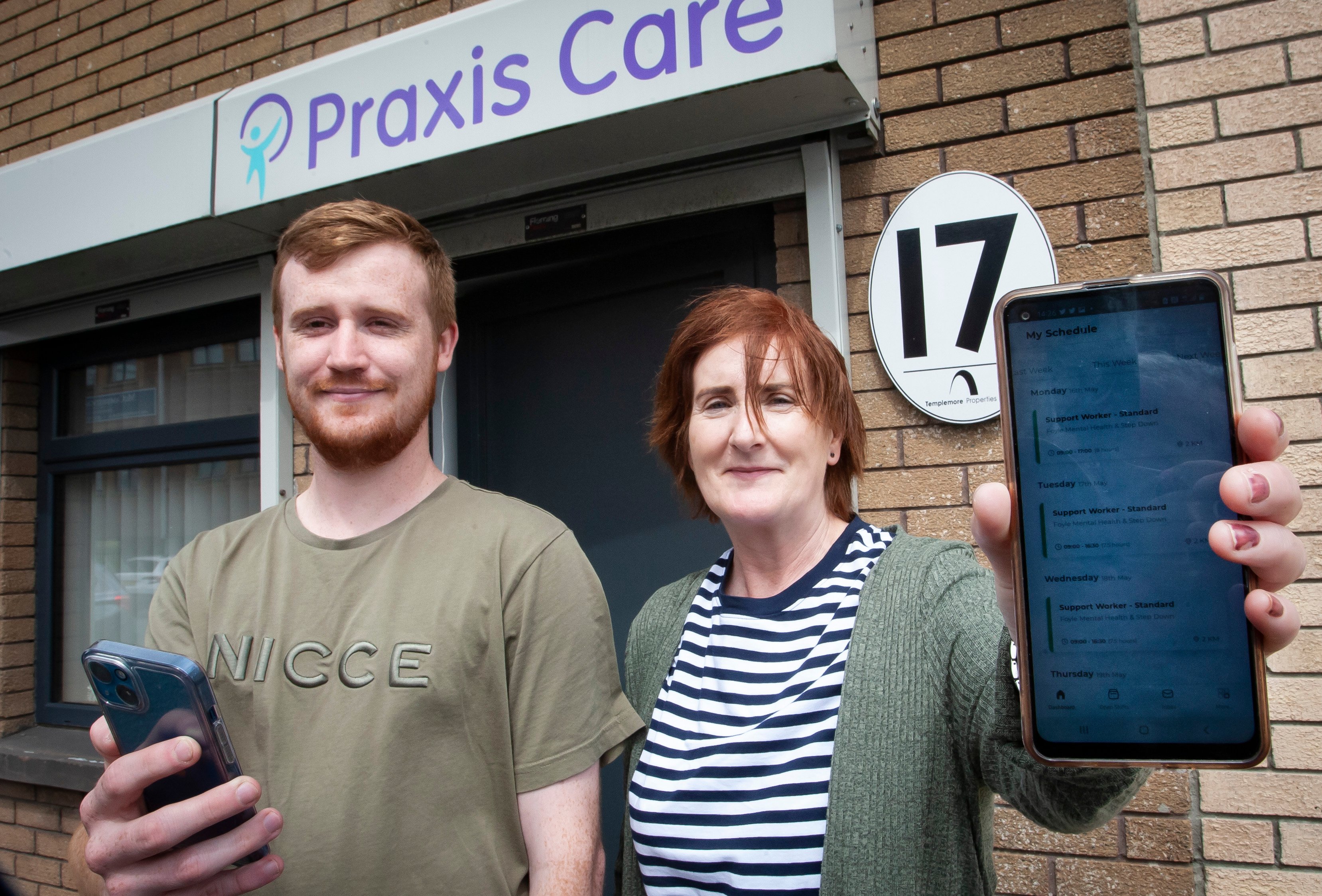 Andrew Taylor and Ann-Marie Cassidy at Praxis Care in Derry