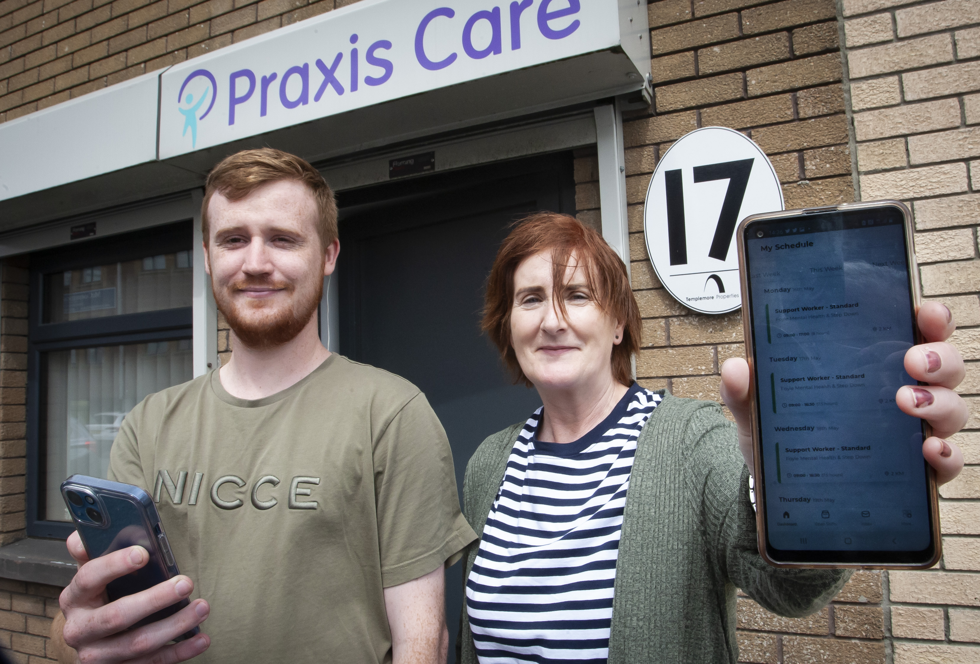 Andrew Taylor and Ann-Marie Cassidy at Praxis Care in Derry