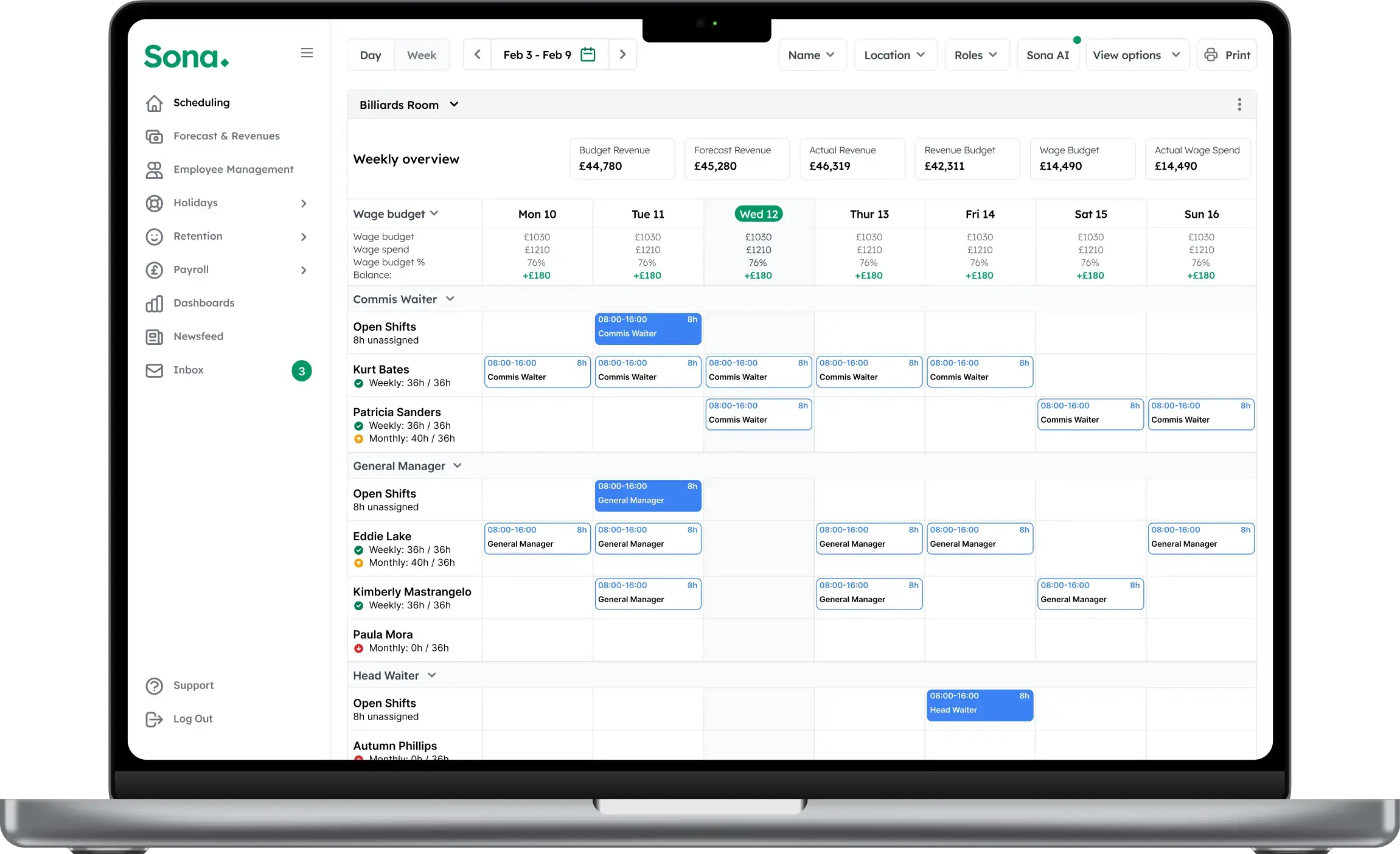Sona Scheduling Macbook
