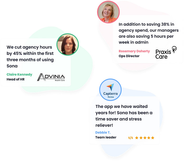 Testimonials demonstrating the positive impact Sona has had on three care organisations Testimonials demonstrating the positive impact Sona has had on three care organisations