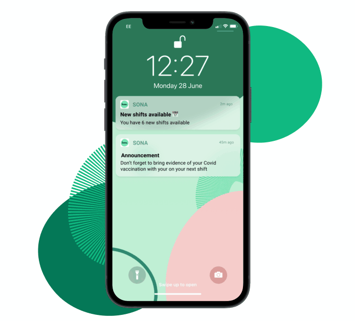 New shifts available for an employee to claim via Sona's workforce management software